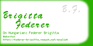 brigitta federer business card